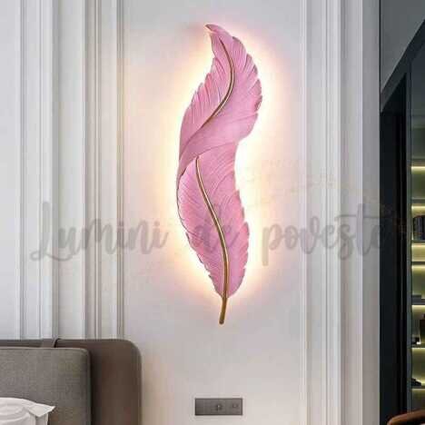 Aplica LED 36W Pink Feather Mini, LED inclus, 1 surse de iluminare, Lumina: Cald, Natural, Rece, Ech